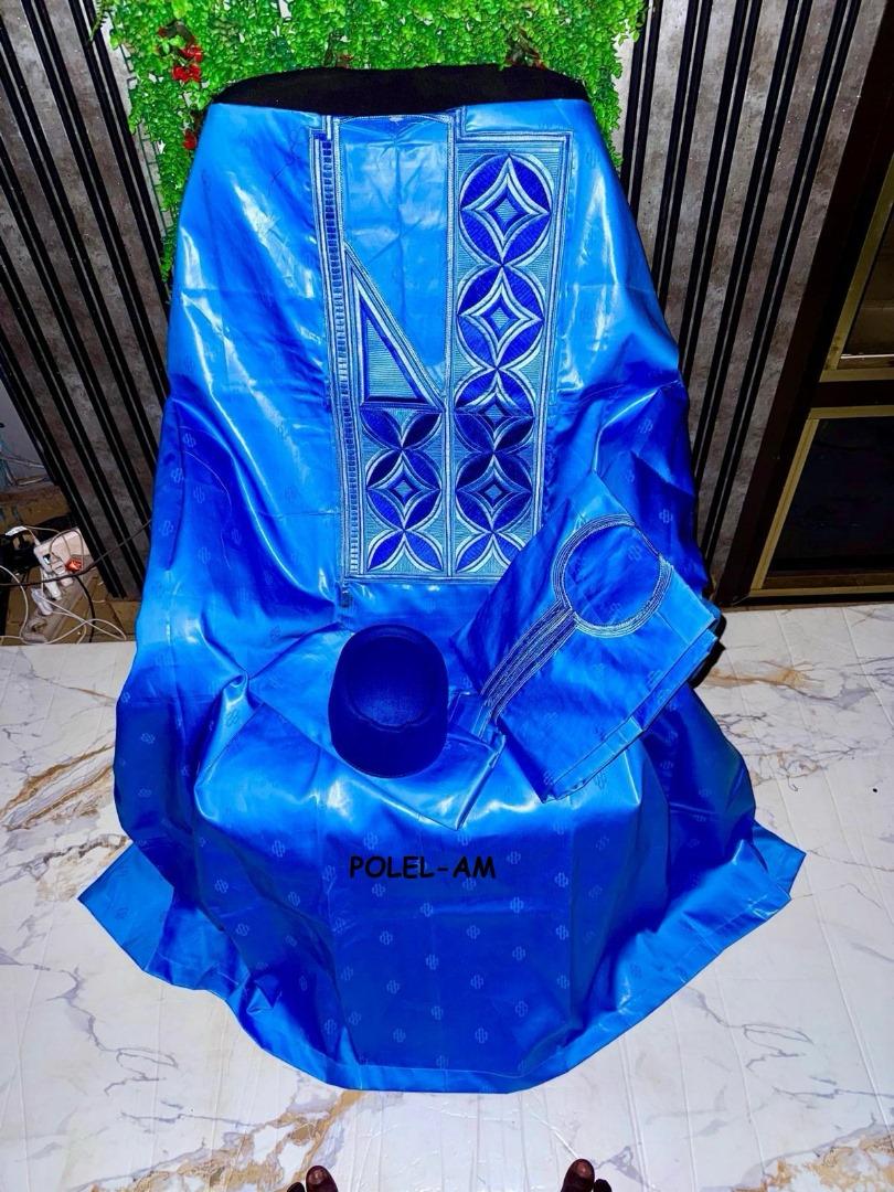 Boubou Africain - Femme - Bleu Azur - ADAMA - Polel Am