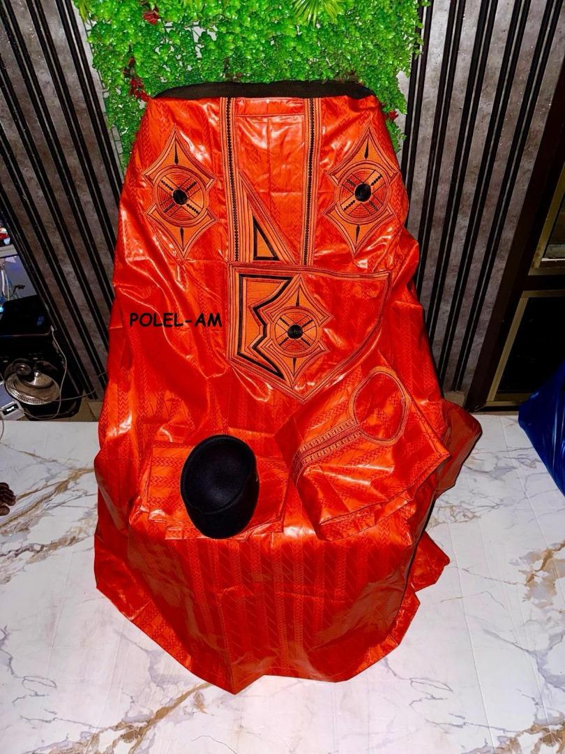 Boubou Africain - Femme - Orange Sanguine - ZEINAB - Polel Am