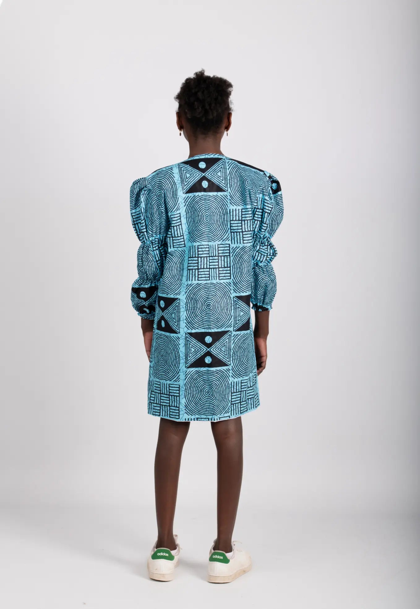 Ensemble bleu enfant imprimé africain tissu wax - POLEL AM
