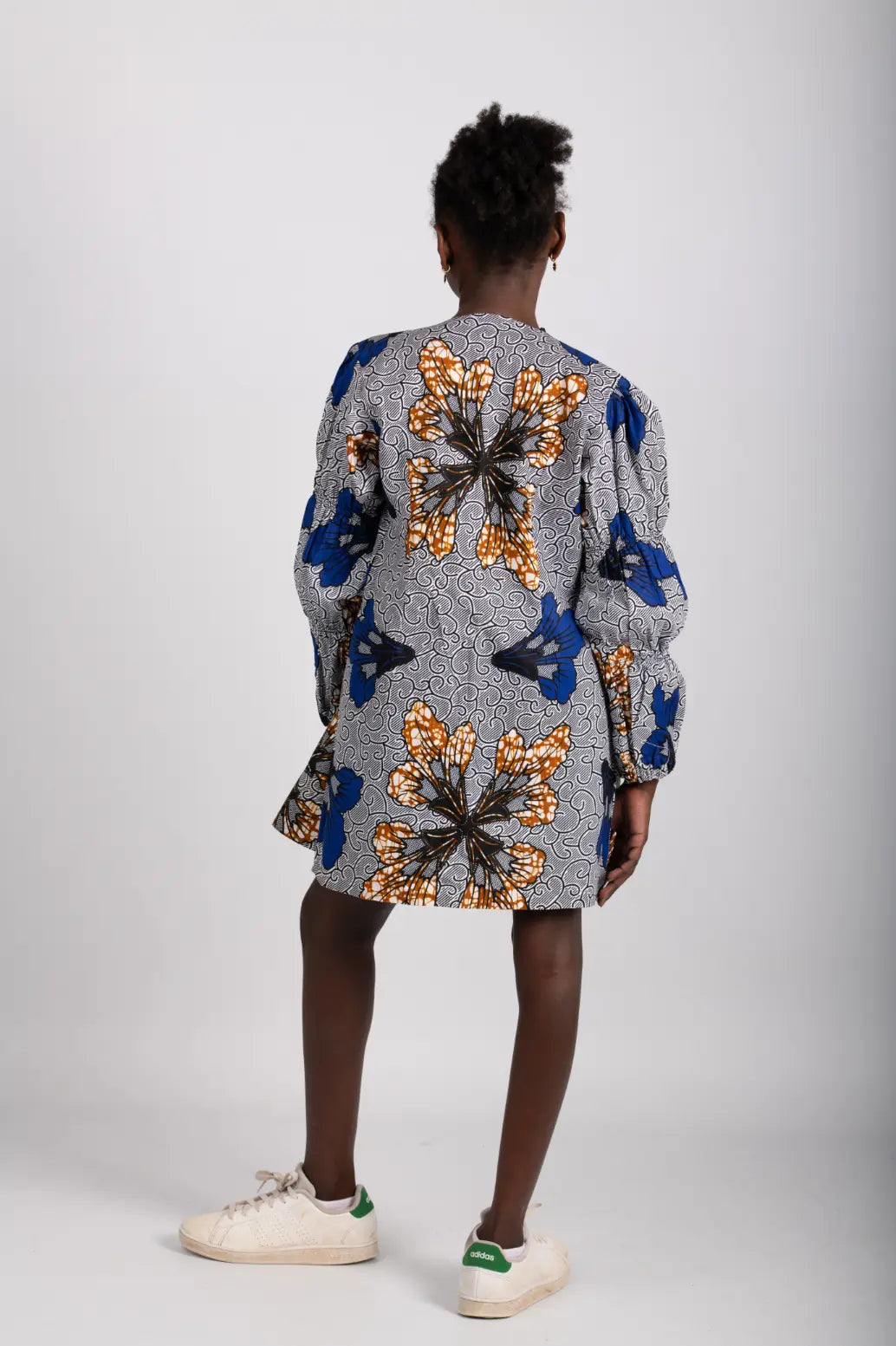 Ensemble enfant bleu imprimé africain tissu wax - POLEL AM