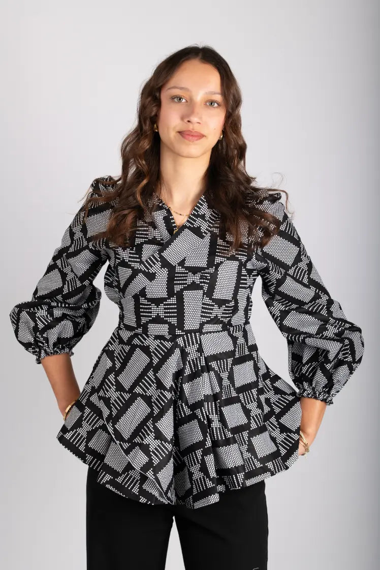 Haut femme imprimé africain tissu wax - POLEL AM