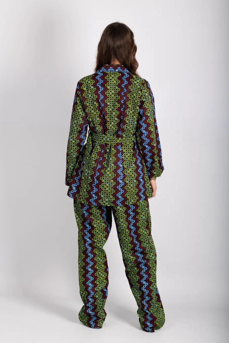 Ensemble vert imprimé africain tissu wax - POLEL AM