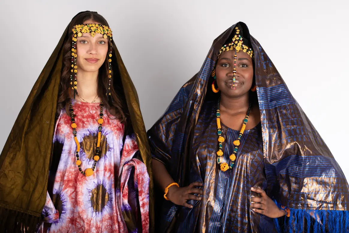 Robe ample marine femme imprimé africain tissu wax - POLEL AM