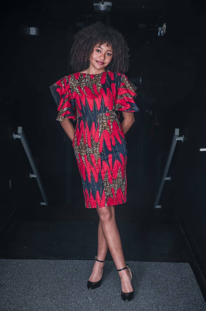 Robe mi-longue femme - Tissu Wax - ANKARA