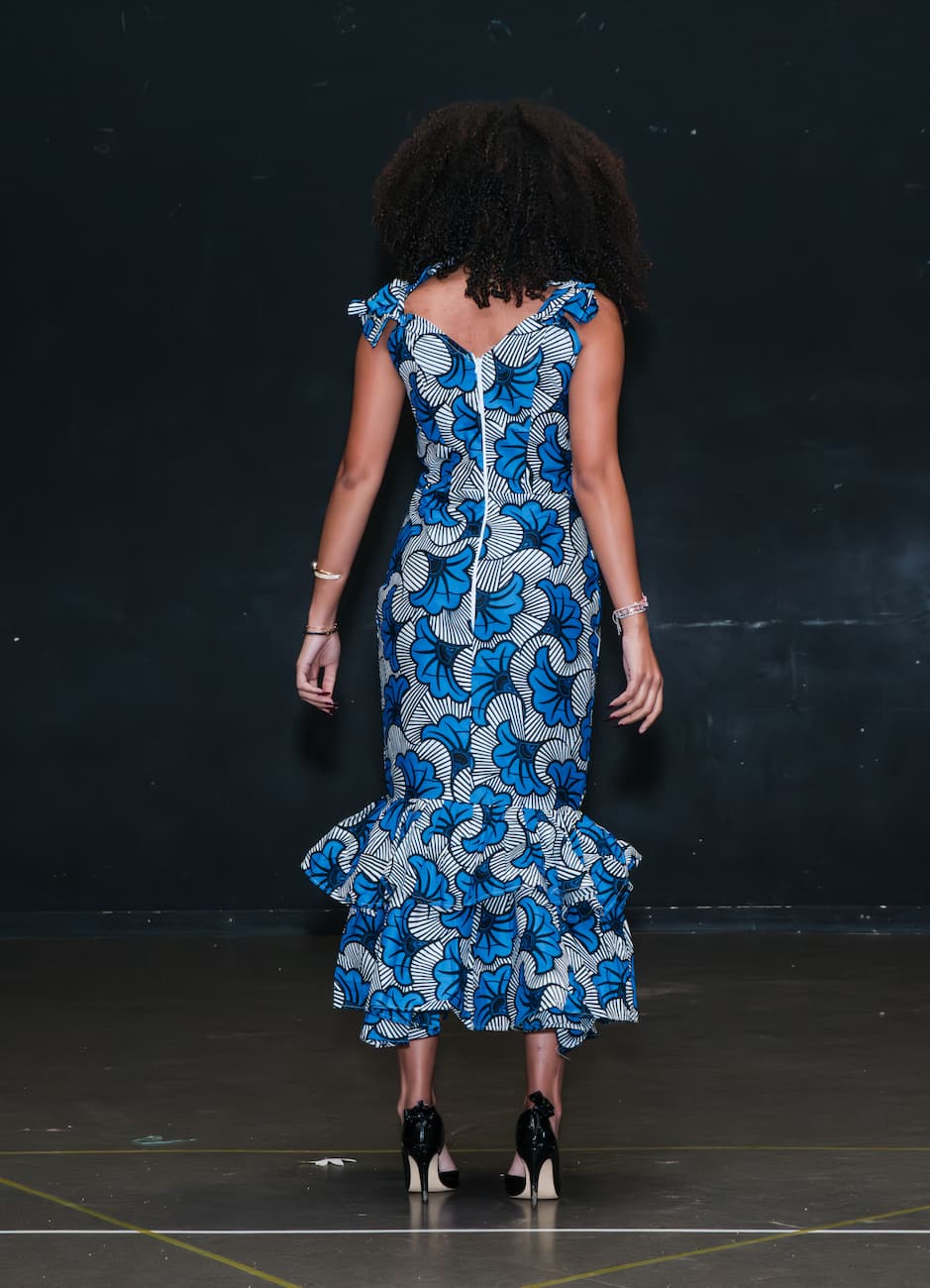 Robe longue Femme - Tissu Wax - SAPHIR