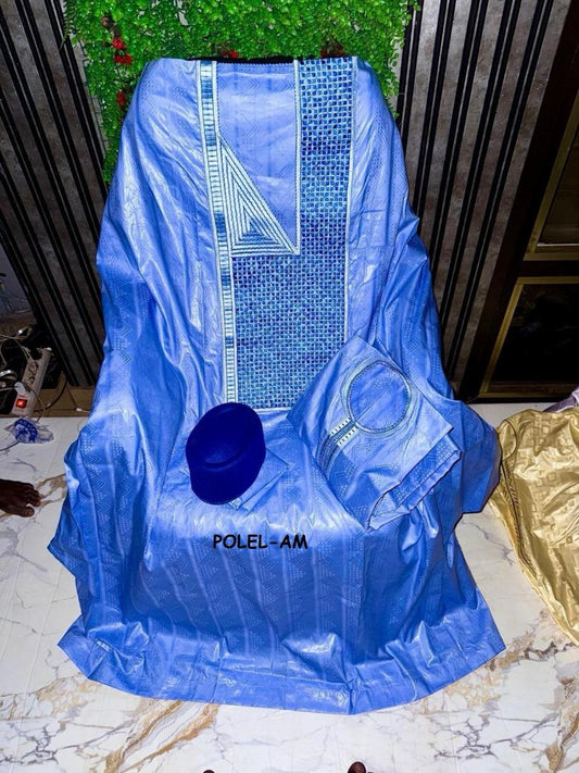 Boubou Africain - Femme - Bleu - ASSITAN - Polel Am