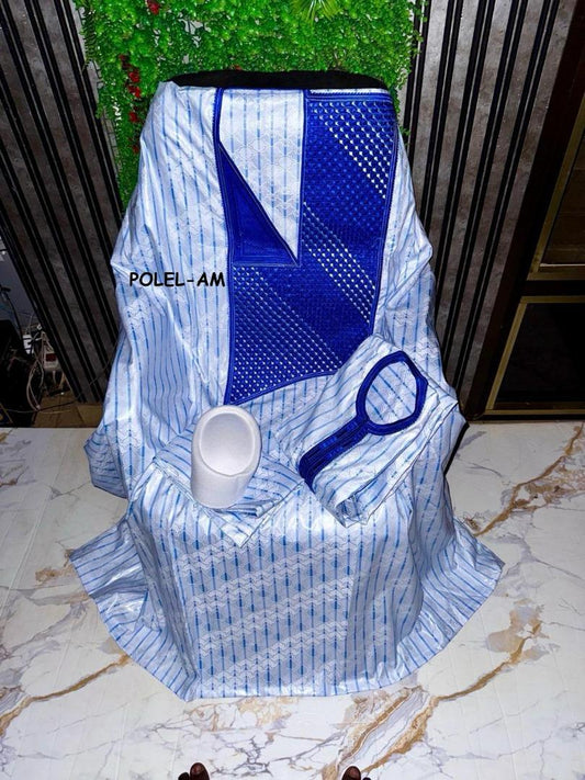 Boubou Africain - Femme - Bleu - AYA - Polel Am