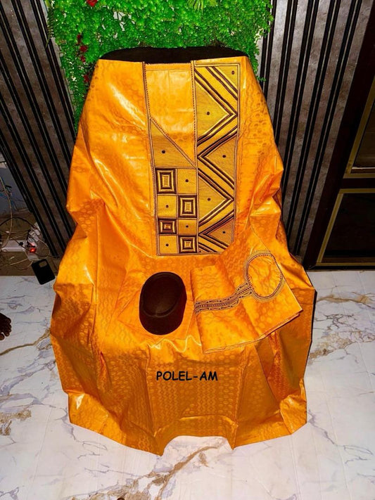 Boubou Africain - Femme - Jaune Moutarde - YACINE - Polel Am