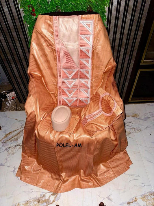 Boubou Africain - Femme - Orange - NDONGO - Polel Am