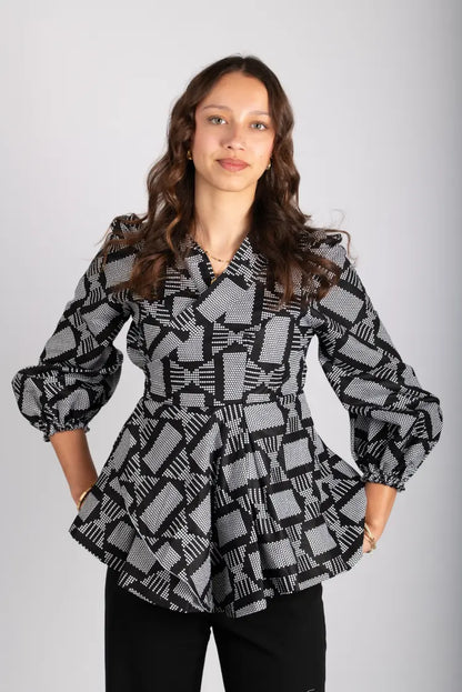 Haut femme imprimé africain tissu wax - POLEL AM
