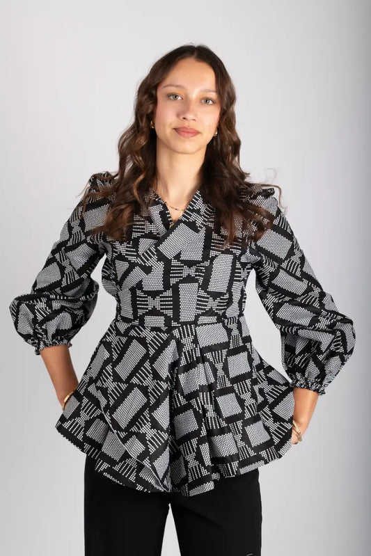 Haut femme imprimé africain tissu wax - POLEL AM
