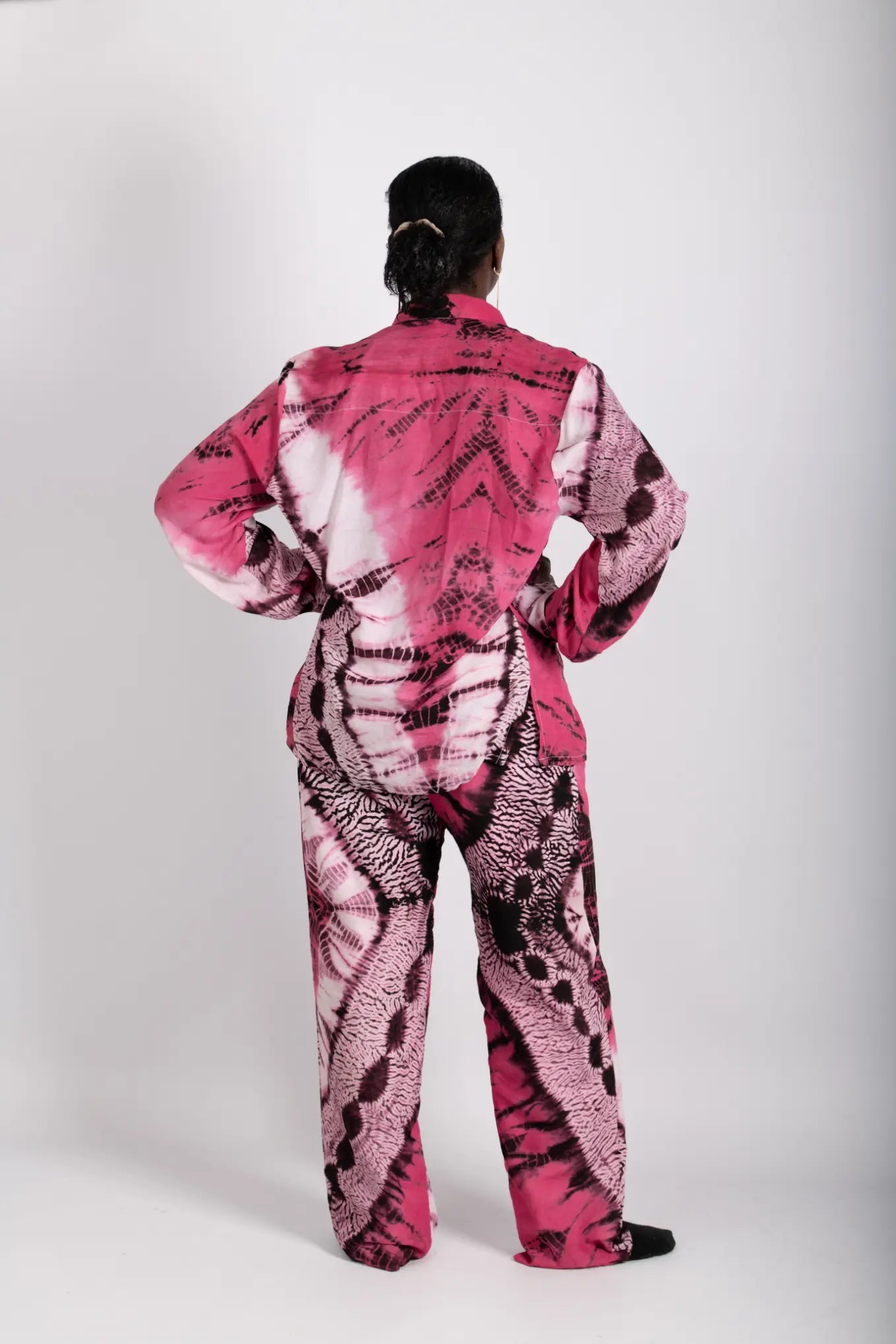 Ensemble rose imprimé africain tissu wax - POLEL AM