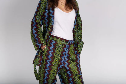 Ensemble vert imprimé africain tissu wax - POLEL AM